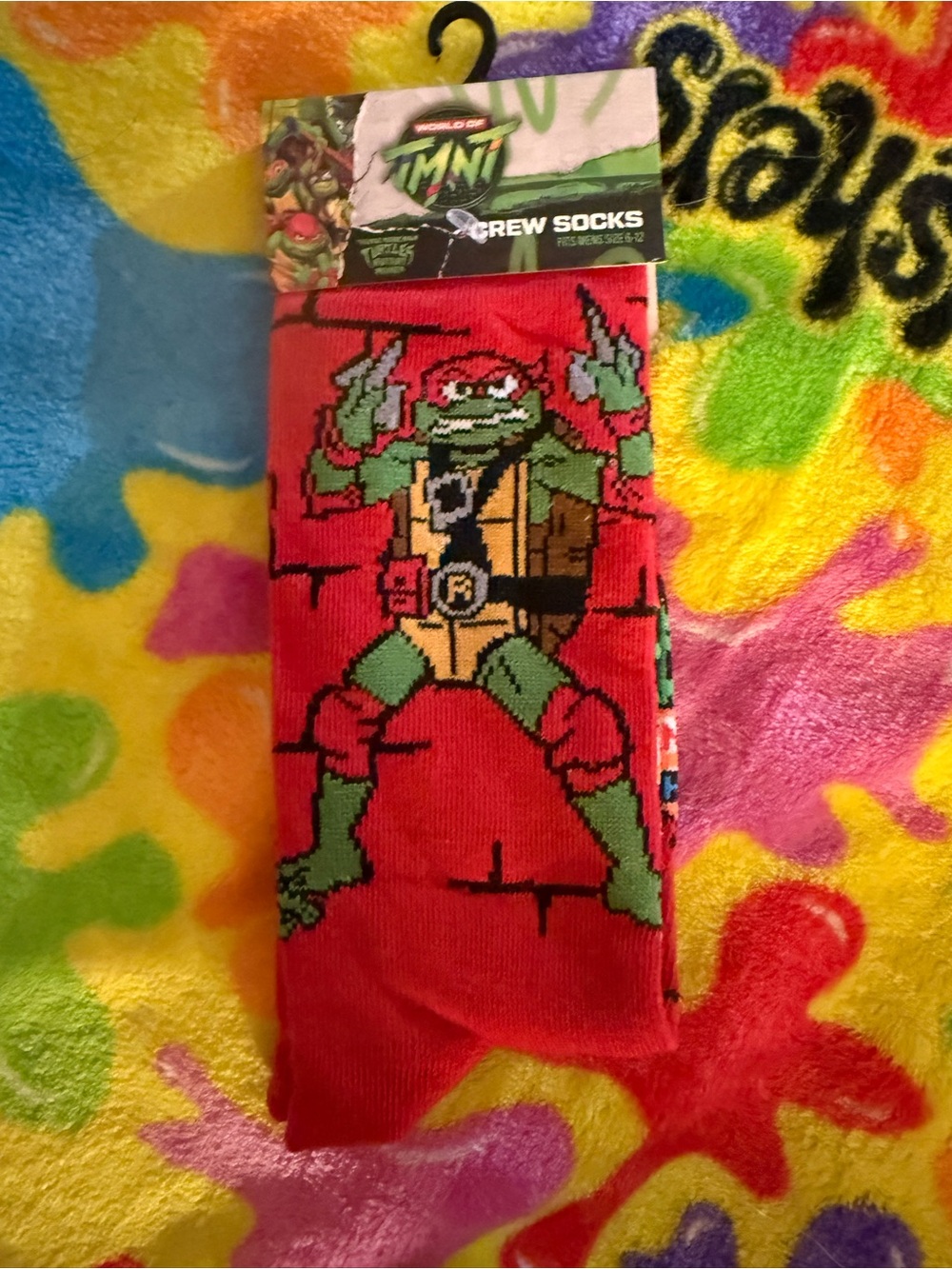 BNWT Red Crew Socks - TMNT rafael